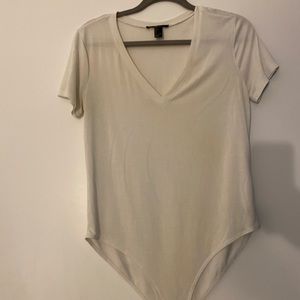 White V-neck bodysuit